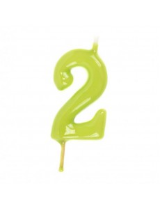 Vela Número 2 Verde Lima